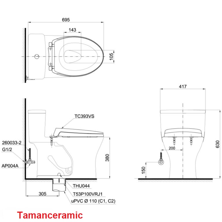 Ban Ve Ki Thuat Bon Cau Toto Ms855dt2 768x768